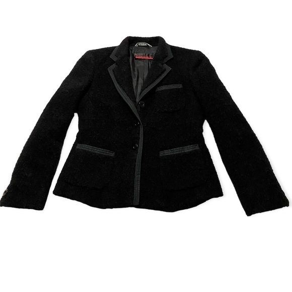 Prague II Italian Black Tuxedo Blazer Jacket Size 6 Sherpa Business Casual - Picture 3 of 16